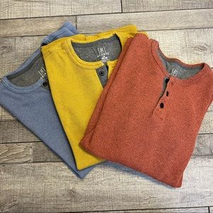 Mens long sleeve Henley thermals
